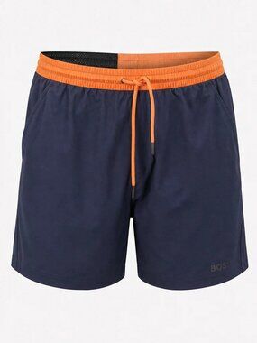 BOSS Navy Orange Athletic Shorts Men XL NWT